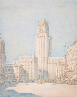 Farmářská věž - Návrh fasády od Jos Smolderen z roku 1928