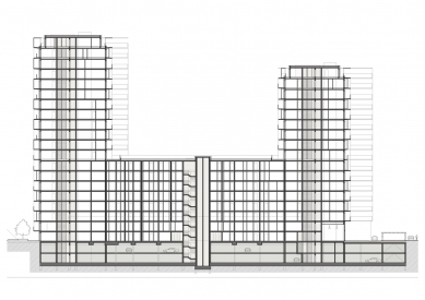 RAC - Residential High-Rises Racianska - Řez - foto: AllesWirdGut Architektur