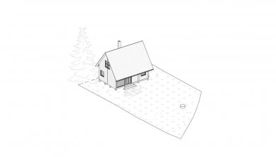 Cottage Skelna Hut - Axonometrie - foto: re:architekti