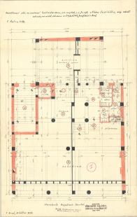 Nájemní dům s cukrárnou Josefa Sedláčka - Vítězslav Korn, pozměňovací plán na stavbu nájemního domu s cukrárnou a kavárnou Josefa Sedláčka z roku 1937, první patro - foto: Magistrát města Brna