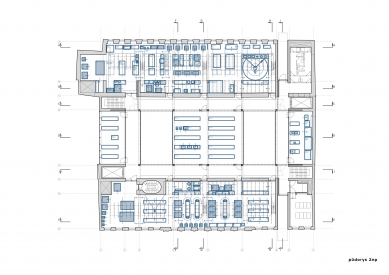 Technologické centrum UMPRUM Mikulandská - Půdorys 2.np - foto: Ivan Kroupa architekti
