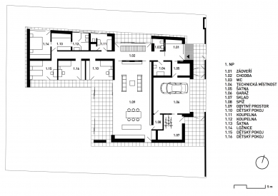 Rodinný dům v Mladé Boleslavi - Půdorys přízemí - foto: OK PLAN ARCHITECTS, s.r.o.