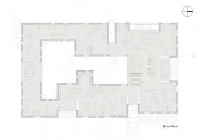 Zdravotní centrum pro pacienty s rakovinou - Půdorys přízemí - foto: NORD arkitekter