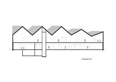 Zdravotní centrum pro pacienty s rakovinou - Řez E-E' - foto: NORD arkitekter