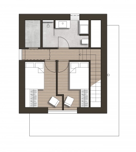 Lesní chata u Prahy - Půdorys 2NP