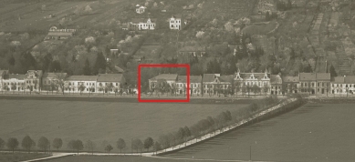 Felixe Blocha Villa - <section>Excerpt from a panoramic photograph of Hlinky Street from 1911, highlighting the original house Hlinky 92</section> - foto: Muzeum města Brna