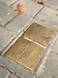 Felixe Blocha Villa - The stones of the missing in front of the villa resembling Felix and Luise Bloch. - foto: Michal Doležel