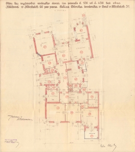 Felixe Blocha Villa - Adalbert Pazdirek-Coreno, documentation for the construction of Felix Bloch's villa from 1925, 1st floor