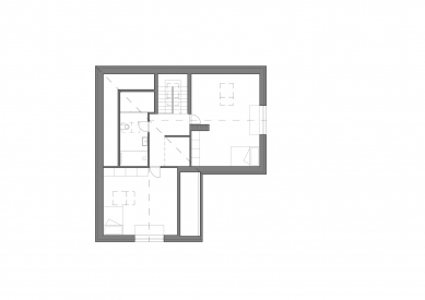 Přestavba rodinného domu v Ostrovačicích - Půdorys podkroví - nový návrh - foto: INK ARC