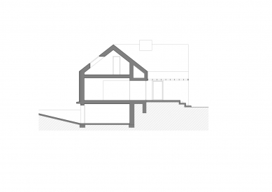 Přestavba rodinného domu v Ostrovačicích - Řez - nový stav - foto: INK ARC