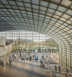 Nový Hlavák - 3. místo - Vizualization south terminal hall - foto: re:architekti / baukuh / yellowoffice