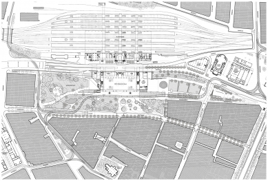New Train Station - 3. place - Site plan - foto: re:architekti / baukuh / yellowoffice