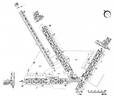 Obytný soubor Monte Amiata - Půdorys - foto: Archivio Carlo Aymonino, Roma