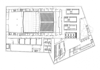 Městské auditorium León - Půdorys suterénu - foto: © Mansilla + Tuñón Arquitectos