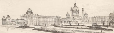 Rozšíření Muzea města Vídně - Návrh městského muzea na Karlsplatz od Otto Wagnera z roku 1900 - foto: Petr Šmídek, 2024