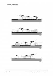 Autobusový terminál Lourosa-Fiães - Příčné řezy - foto: Atelier d’Arquitectura Lopes da Costa