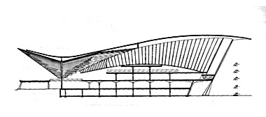 Letiste La Sondika - Section - foto: Drawing courtesy of Santiago Calatrava