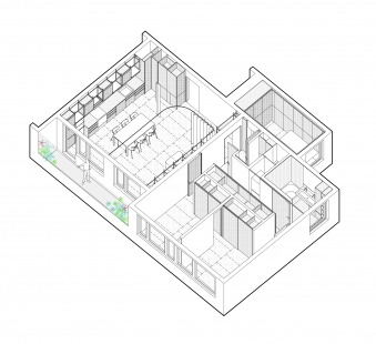 Byt architekta - Axonometrie