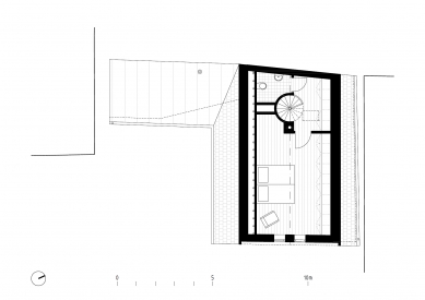 Rekonstrukce rodinného domu ve středních Čechách - Půdorys podkroví - foto: Vladimír Balda