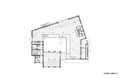 Knihovna Treptow - Půdorys přízemí - foto: Chestnutt_Niess Architekten 