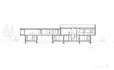 Dům Celovška 01 - Podélný řez - foto: Gregorc Vrhovec arhitekti