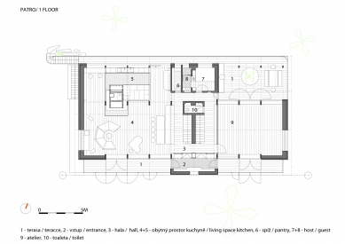 Na Větru - Půdorys patra - foto: A1Architects