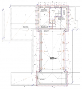 Rekonstrukce Lidového domu Zaječov - Půdorys patra - původní stav - foto: IO Studio