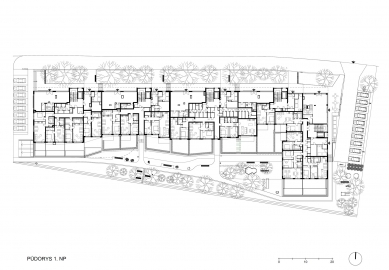 Residential complex Bohdalecké Kvartero - Ground floor plan 1st NP