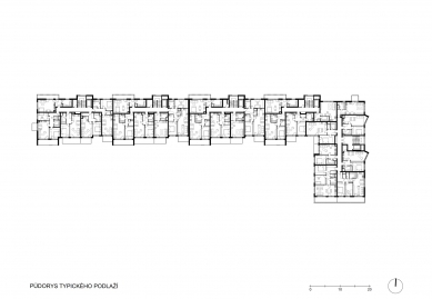 Residential complex Bohdalecké Kvartero - Floor plan of a typical floor