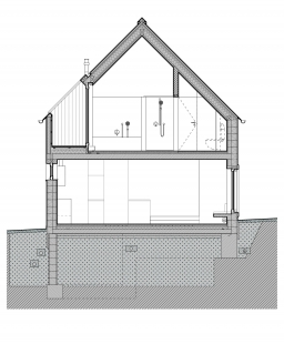 Rodinný dům v Nouzově u Prahy - Příčný řez
