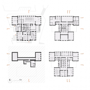 Přestavba staré školy - Půdorysy - foto: knesl kynčl architekti