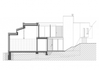 Obecní knihovna Ostopovice - Řez - foto: TRANSAT architekti