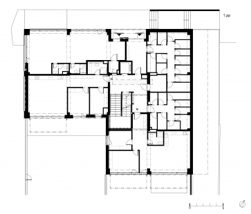 Multifunctional house Green Lime tree - Půdorys 1.pp - foto: Atrium Architekti