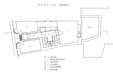 Rekonstrukce domu na Dominikánském náměstí - Půdorys - foto: David Prudík