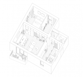 Interior of the apartment Ružová Dolina - <translation>Axonometry</translation>