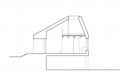 Chata se světlíky - Podélný řez
