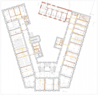 Construction and Reconstruction of the Faculty of Philosophy of the University of Hradec Králové - Floor plan 3rd floor