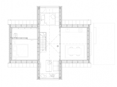 Domek v Jizerkách - Půdorys patra - foto: FACHA architekti 