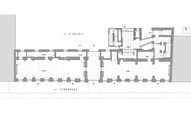 Hybernská 1 - Půdorys přízemí - foto: AARH