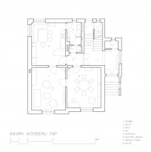 Interior of a cottage near Plzeň - Ground plan 1st floor