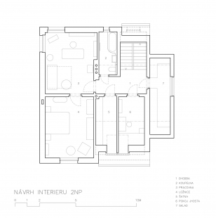 Interior of a cottage near Plzeň - Floor plan 2nd floor