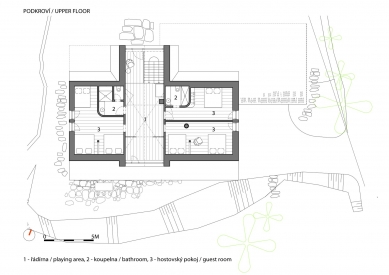 Wunderbaude - Půdorys podkroví - foto: A1Architects 