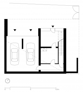 Rodinný dům v Košířích - Půdorys 1.pp - foto: Fránek Architects