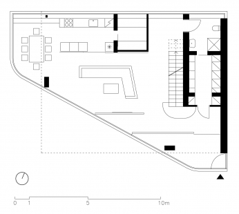 Rodinný dům v Košířích - Půdorys 1.np - foto: Fránek Architects