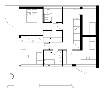 Rodinný dům v Košířích - Půdorys 2.np - foto: Fránek Architects