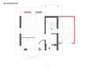 Extension of the house in Šestajovice - Floor plan 1st floor - original state