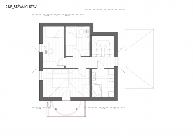 Extension of the house in Šestajovice - Floor plan 2nd floor – original condition