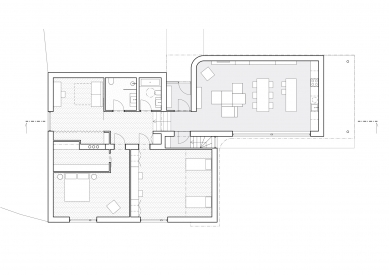 Přestavba domu z devadesátek - Půdorys 1.np - foto: ti architekti