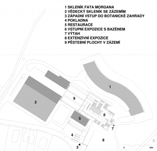 Botanická zahrada Praha – Vstupní areál - Situace - foto: AND architektonický atelier