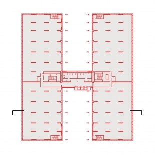 Cerit Science Park II - Půdorys střešní nástavby - foto: knesl kynčl architekti